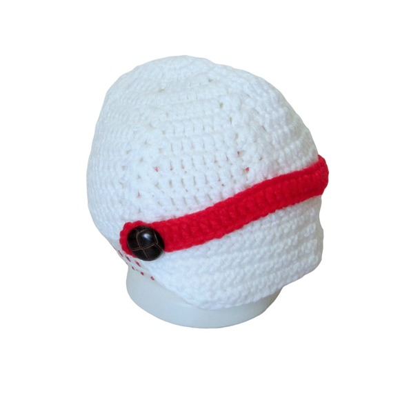 Infant boy hat crochet baseball cap handmade sport winter pullover - Picture 1 of 5